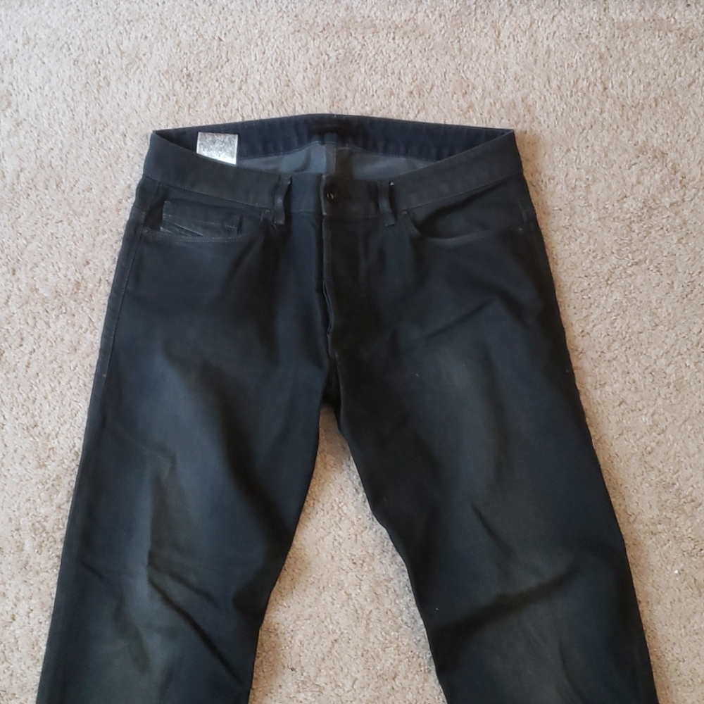 Mens diesel black gold jeans resin coated size 31